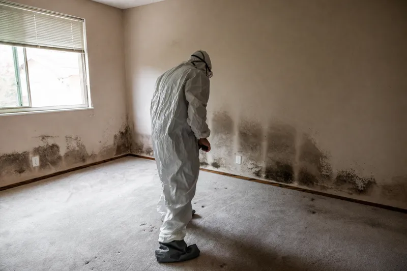 Mold-covered room before Zero Spore remediation